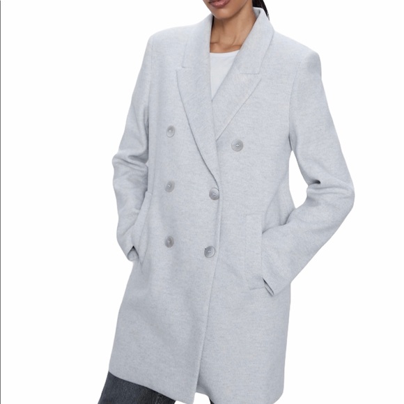 Zara Grey Double Breasted Coat - Picture 3 of 10